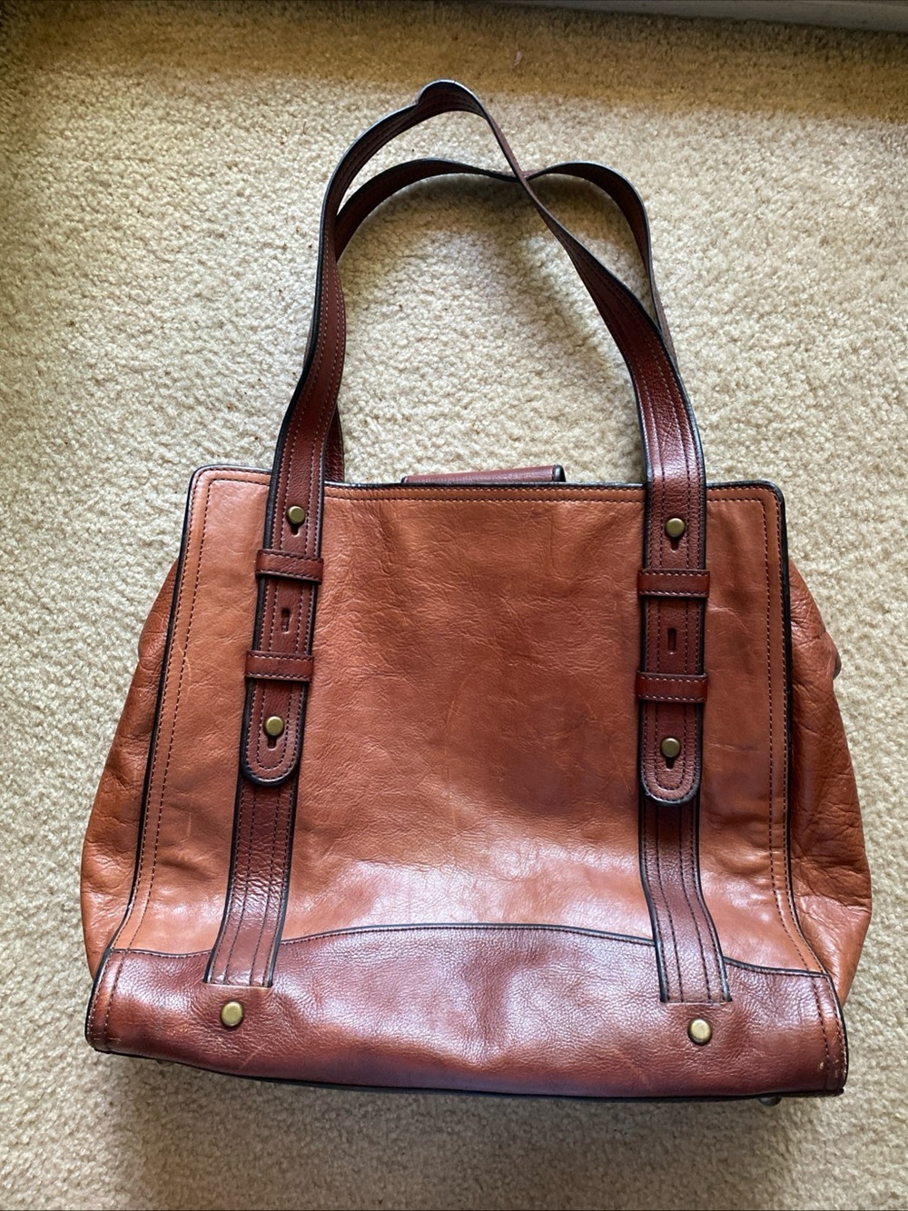 Fossil Large Brown Tote - Picture 2 of 7